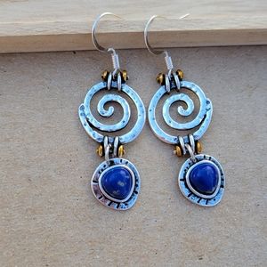Beautiful Spiral Silver Earrings